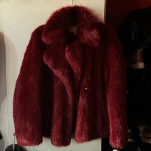 Michael Kors Rich Red Teddy Jacket